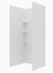 lot 9 image: Mainstream 32in x 32in x 72in 4-Piece Glue-Up Alcove Shower Wall Set