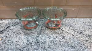 lot 15 image: Set of 2 Weck Rundrand 100 Glass Jars with Lids and Rubber Seals
