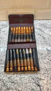 lot 36 image: Central Petroleum Co. Vintage Oil Sample Vial Set in Original Case