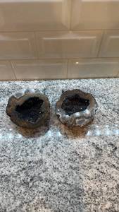 lot 50 image: Pair of Natural Geode Halves with Crystal Interior