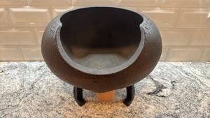 lot 101 image: Metal Cauldron Style Vessel with Removable Stand, 13 x 6.5 Inch