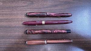 lot 163 image: Collection of 4 Vintage Marbled Fountain Pens