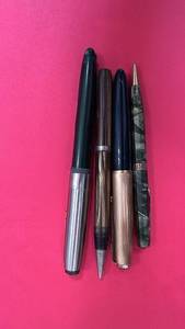 lot 235 image: Collection of 4 Vintage Fountain and Ballpoint Pens Assorted Styles