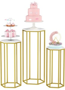 lot 118 image: Set of 3 Gold Stands for PartyWedding
