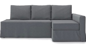 lot 133 image: Sofa Bed Slipcover with Chaise - Slate Gray