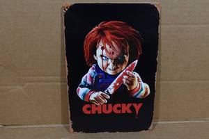 lot 114 image: Novelty Metal Sign - Chucky