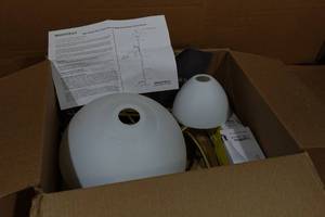 lot 130 image: Brightech Sky Dome Plus LED Floor Lamp - Gold