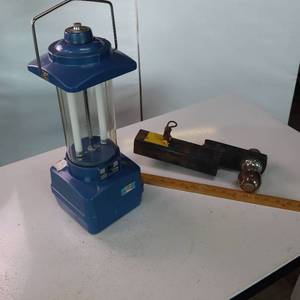 lot 31 image: Vintage Lamp and Trailer Hitch 2 516