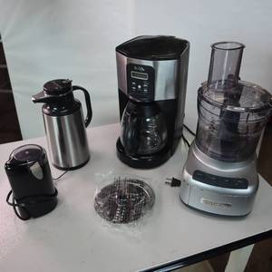 lot 54 image: Coffee Grinder, Brewer, Carafe, etc.