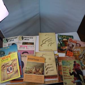 lot 98 image: Vintage collection of gun magazines and books