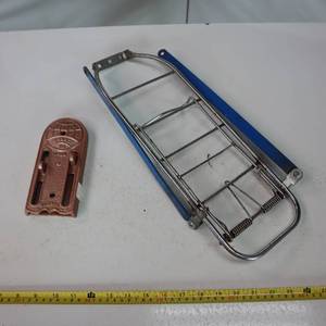 lot 118 image: Vintage Bike rack and cast iron opencloser