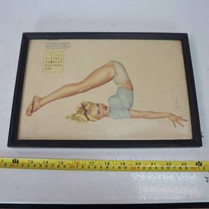 lot 122 image: Vintage, Unique, Framed Print from rare and hard to find 1944 Esquire calendar by Vargas