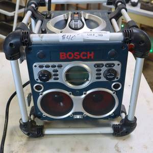 lot 169 image: Nice Bosch Battery Charger  Stereo Combo
