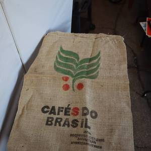 lot 176 image: Authentic Brasil Burlap Coffee Bag