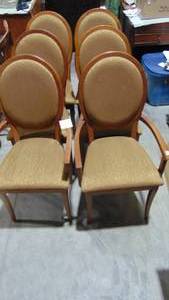 lot 13 image: 6-Oval Back Dinning Chairs, 2-Armchairs, 4-Side Chairs, 1 Chip on 1 of the Arms