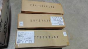 lot 49 image: 3- New in Box Pottery Barn Pendant Adjustable Pole Kit Bronze. No Shades