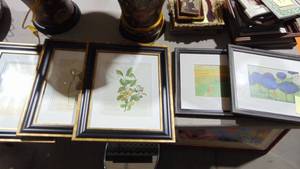 lot 59 image: Set of 3 Botanical Prints and 2 Other Prints