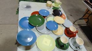lot 71 image: Assorted MCM Dish Set. Small, Medium Plates and C&S