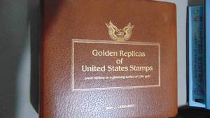 lot 52B image: 1 Book of Golden Replica of US Stamps, Approx 42