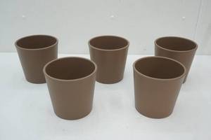lot 33 image: Aesthetic Plastic Containers (5ct) 6H by 6.3 diameter