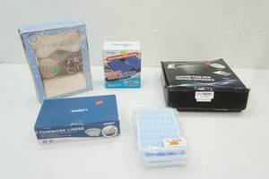 lot 39 image: Rainfall Shower Head, Bedtime Care Kit, Gel HotCold Pack, Commode Liners, Mini Ice-Cube Trays