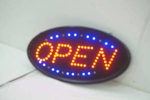 lot 88 image: LED Open Sign 19x 10 Oval