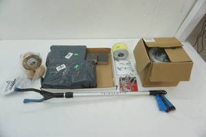 lot 135 image: AC Blower Motor, Telescoping Grabber, Light, Sandpaper, Filter
