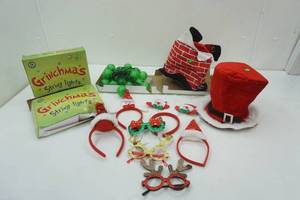 lot 164 image: The Grinch String Lights (3ct) Christmas Hats, Headbands and Glasses