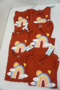 lot 216 image: Cat & Jack Girls Long Sleeve Rainbow Shirts (Large, Medium, Small) 6ct