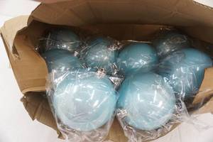 lot 242 image: Large Light Blue Ornaments