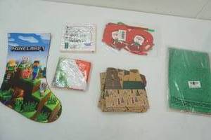 lot 265 image: Minecraft Stocking, Gift Boxes, Napkins, Crafts