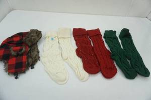 lot 277 image: Knitted Socks and Hat