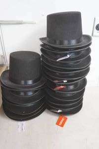 lot 302 image: Black Felt Top Hats