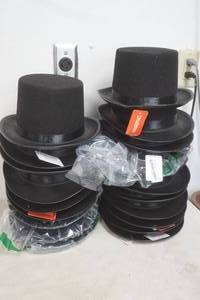 lot 303 image: Black Felt Top Hats