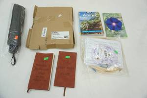 lot 314 image: Sheet Protectors, Umbrella, Notebooks, Embroidery Stitch, Books
