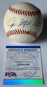 lot 29 image: Jim Catfish Hunter Signed Baseball With PSA COA Rawlings OALB Brown Ball With Case