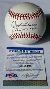lot 33 image: Jack Morris Signed and Inscribed 1991 WS MVP Baseball With PSA COA OMLB Selig Ball With Case
