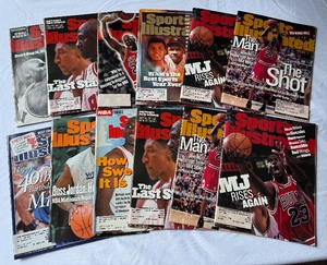 lot 77 image: (12) Michael Jordan Sports Illustrated Magazines