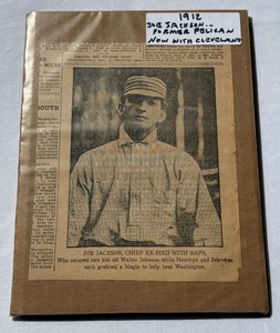 lot 82 image: 1912 Joe Jackson Vintage Baseball Newspaper