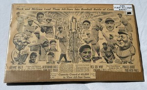 lot 85 image: 1933 First Major League Baseball All-Star Game Newspaper Article