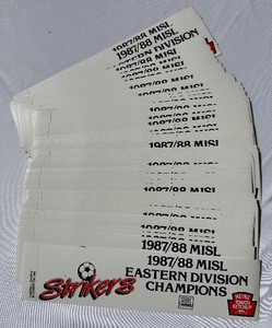 lot 96 image: 1987-88 Minnesota Strikers Eastern Division Champions Bumper Stickers - Dozens