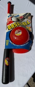 lot 97 image: Vintage Pete Rose Baseball Plastic Helmet, Bat, and Ball Set