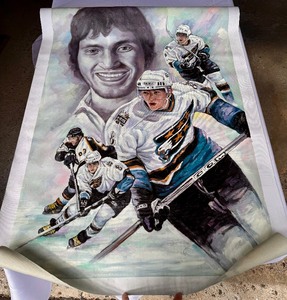 lot 98 image: Alexander Ovechken Hand Painted Hockey Canvas