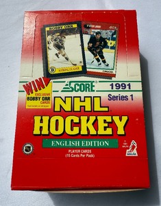 lot 109 image: 1991 Score NHL Hockey Series 1 36 Pack Box