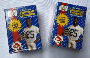 lot 112 image: (2) 1991 All World Canadian Football Facotry Sealed Cards
