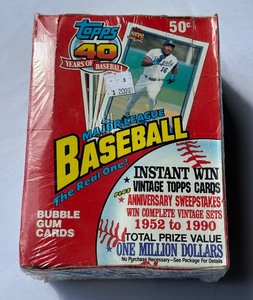 lot 50 image: 1991 Topps Factory Sealed 36 Pack Baseball Card Box