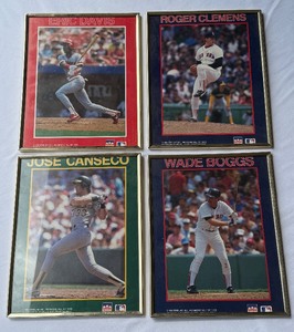 lot 119 image: (4) 1988 Starline Baseball Framed Photos - Clemens, Canseco, Boggs, Davis