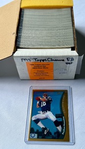 lot 120 image: 1998 Topps Chome Football Set With Peyton Manning, Randy Moss, Charles Woodson Rookie Cards