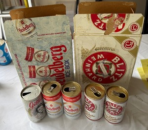 lot 127 image: (2) 12 Packs of Vintage Beer Cans