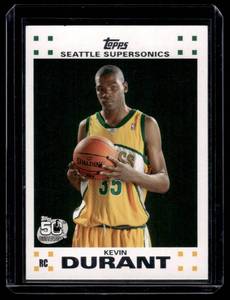 lot 29A image: Kevin Durant RC 2007-2008 Topps #2 Rookie Basketball Card